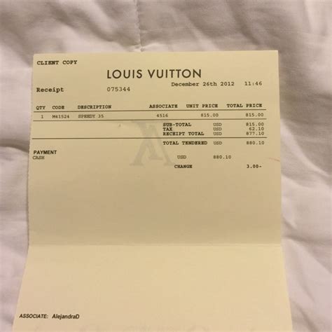 louis vuitton receipt online.